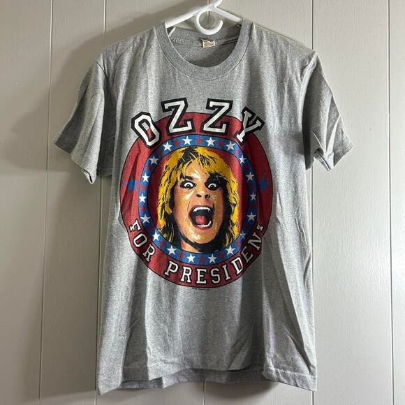 vintage 1984 OZZY OSBOURNE Ozzy For President double sided tee shirt LARGE - Picture 2 of 8